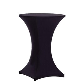 SINSSOWL Stretch Covers Bar Tables 80-85 cm Black Tablecloth Decoration for Weddings, Parties, Bars, Banquets and Events - 1 Piece, Black