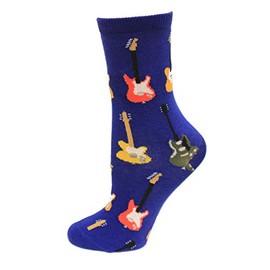 HOTSOX Kids Guitars Socks 1 Pair, Blue, Kids S/M