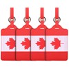 4 Pack Canadian Flag Luggage Tags, Anyos PU Leather Travel