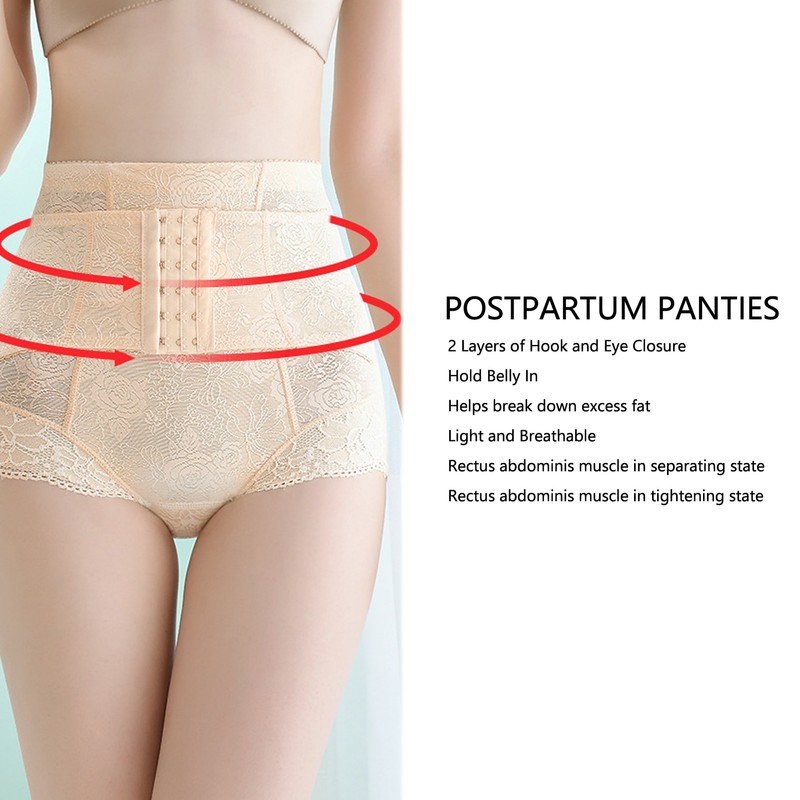 Postpartum Underwear Middle Waist 2 Layers Hook and Eye Breathable
