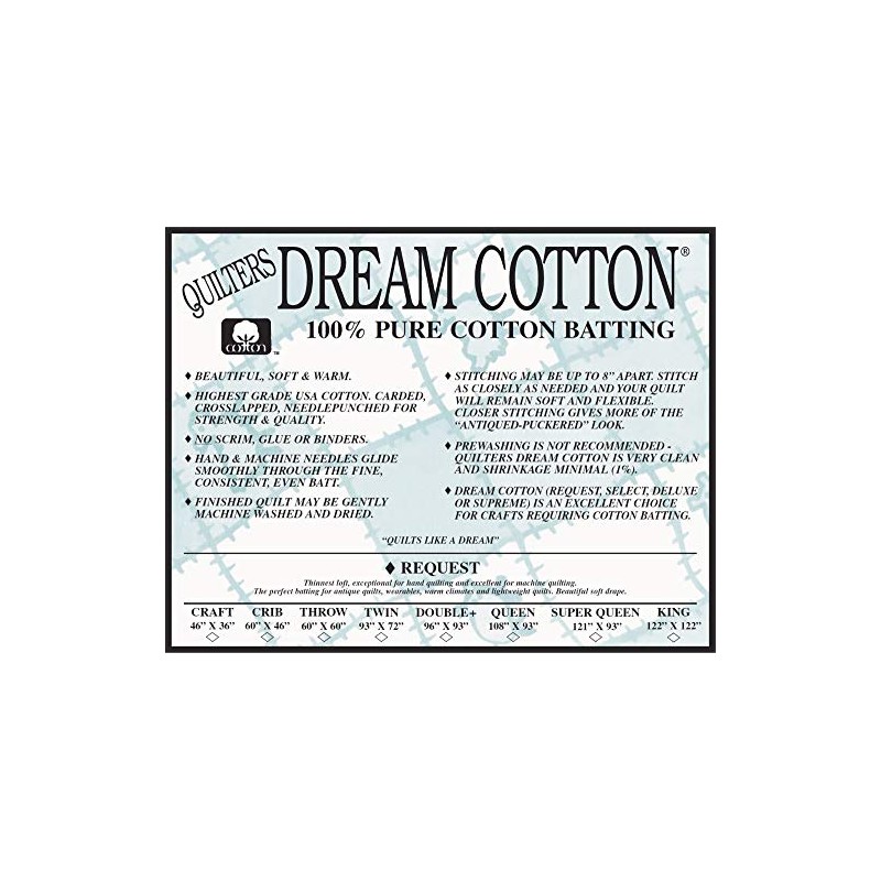 Quilter's Dream Request Light Batting for Quilting (Natural, Throw)