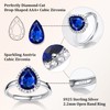 Bestyle Adorable September Sapphire Birthstone Rings 925 Sterling Silver CZ