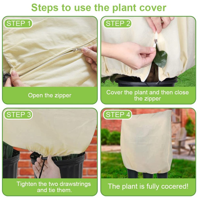 Tesmotor Winter Plant Fleece Frost Protection Cover, Plant Warming Jackets