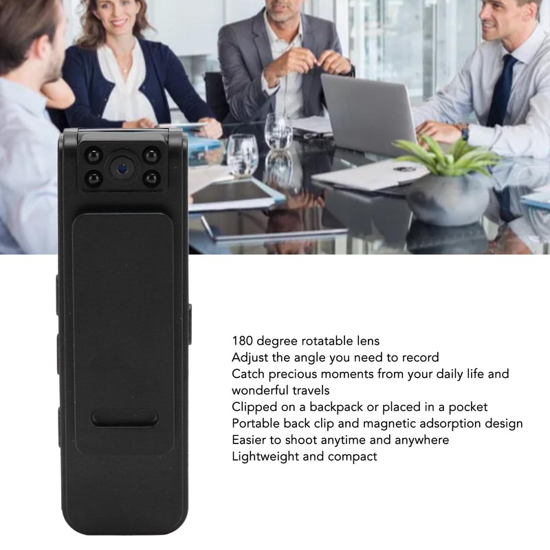 Small Body Cam 1080P HD Mini Portable Wearable for Law