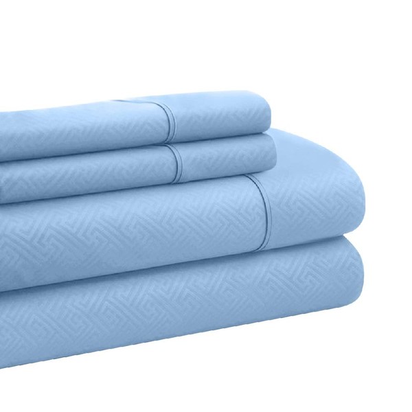 4 Piece Embossed Super Soft Fabric Microfiber Sheets Cal King,