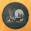 Rustic Gray Slate Coasters Set of 8 - Bull Elk