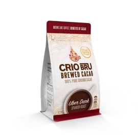 Crio Bru Brewed Cacao Uber Dark Spanish Roast Non-Organic Coffee Alternative Natural Healthy Drink | Made with 100% Pure Ground Cacao Beans | 99.99% Caffeine Free, Keto, Low Carb, Paleo, Non-GMO (10oz)