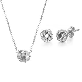 Philip Jones Silver Plated Love Knot Set