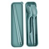 Camping Utensil Set, Reusable Utensils Set with Case, Plastic Cutlery