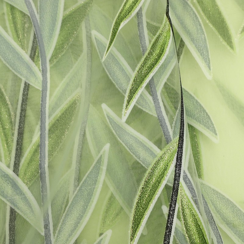Warmhm Decorative Voile Tulle Sheer Curtain Botanical Curtains Willow Voile