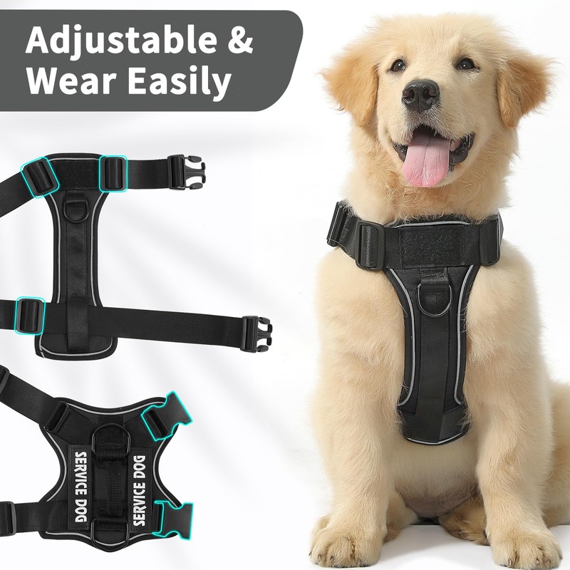 Belababy Dog Harness Small Medium Large, Reflective Tactical No Pull