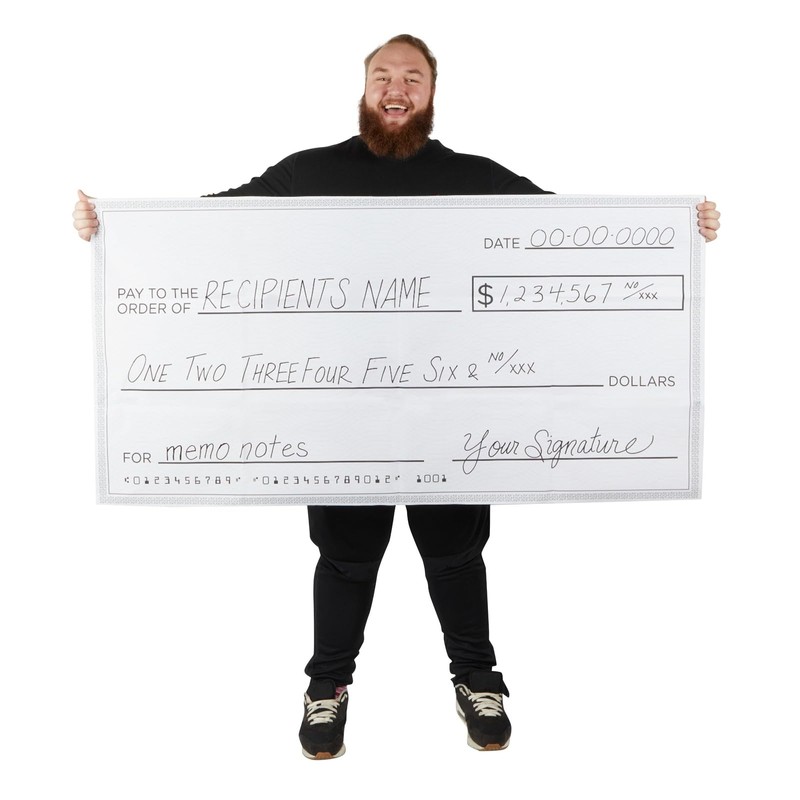 Blue Panda Giant Custom Check - 60 x 30 in,