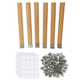 Double-Layered Wooden Candle Wicks and Stands 30 Sets 5.1 X 0.5 Inch Natural Candle Wood Wicks Wooden Wicks Wood Wicks for Candles Making,Wooden Candle Wick with Base and Stickers