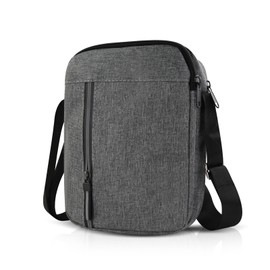 FuninCrea Small Men's Messenger Bag 4 Layer Pockets Casual Mens Shoulder Bag Waterproof Small Crossbody Bags for Men Sling Bags with Zipper and Adjustable Shoulder Strap (Grey-Business)