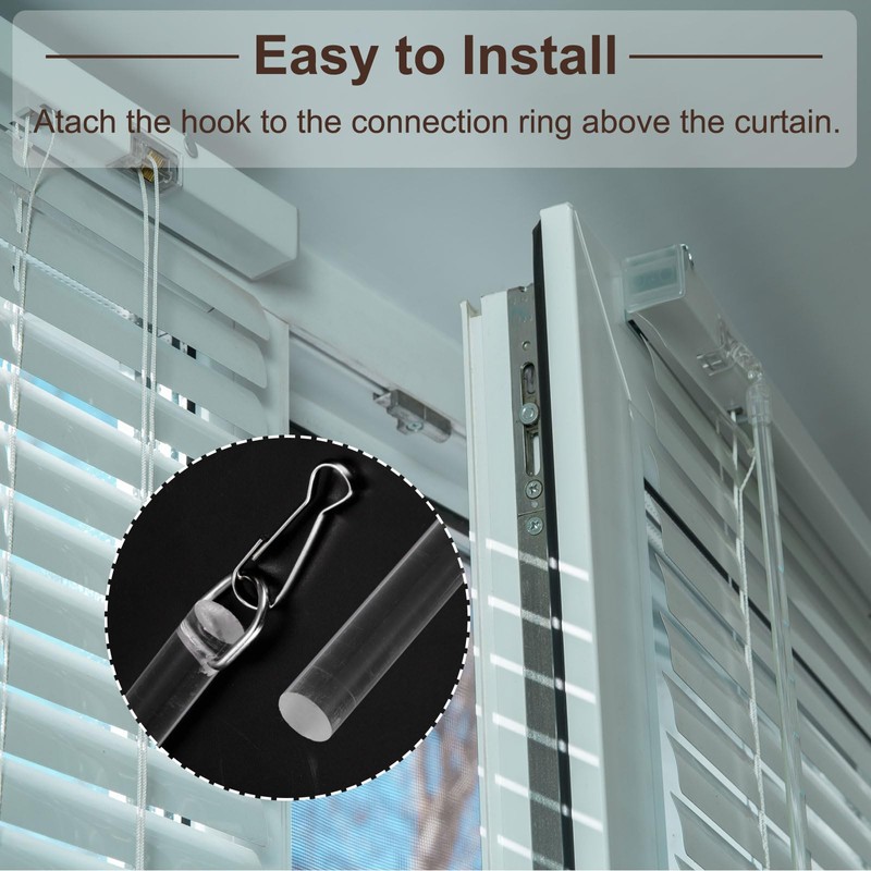 uxcell 2Pcs 12"Clear Curtain Pull Rod, Acrylic Blind Wand Replacement
