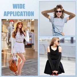 Clothirily Arm Warmers, Women's Winter Long Fingerless Gloves Knit Mitten Gloves Arm Sleeves for Women with Thumb Hole (Black+White)