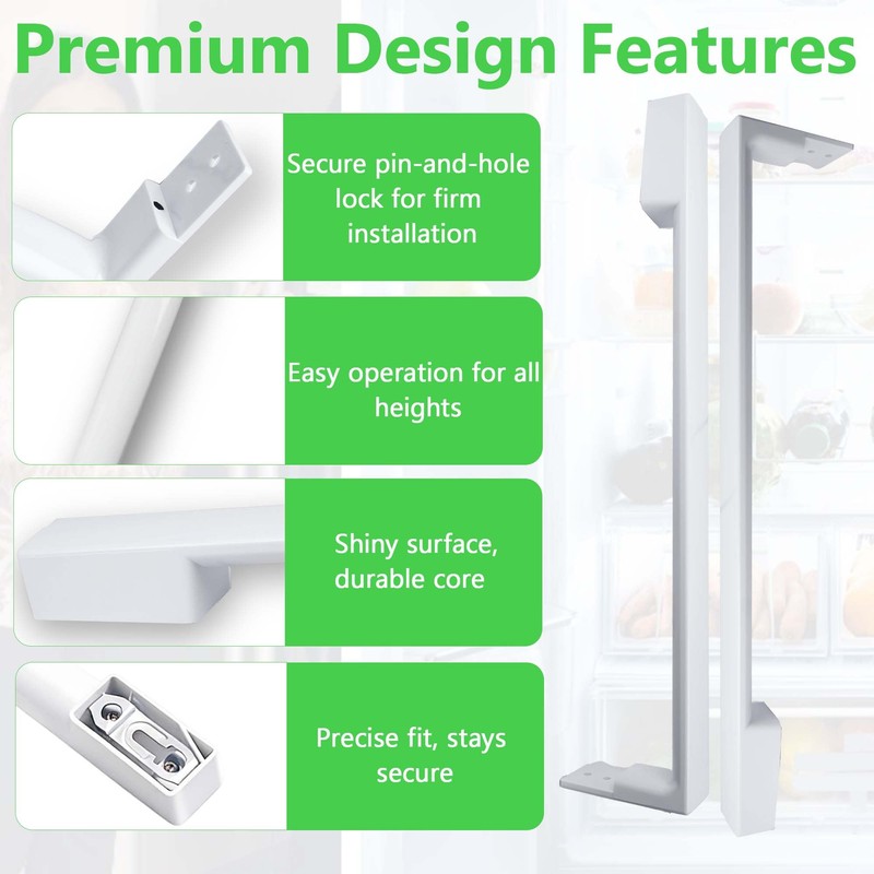 2 Pack WR12X32352 Refrigerator Door Handle Set, for GE Refrigerator