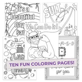 Nurse Themed Coloring Pages | Pack of 10 Different Designs for Pencil or Marker Coloring | 8.5” x 11” Standard Size – Easy to Frame | Heavy High-Quality Cardstock | Makes a Great Gift