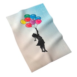 MuseARTa KT-BL-GF Cotton Tea Towel with the Painting Girl Floating Away by the Artist Banksy Graffiti 40 x 60 cm