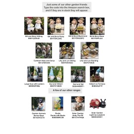 Bill and Beryl Elves standing rose, Garden Ornament, Gnome, Garden Fairy, Troll, Imp Rose