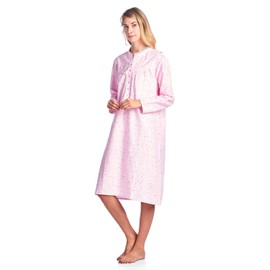 Casual Nights Women's Flannel Floral Long Sleeve Sleepwear Nightgown - Pink - 3X-Large