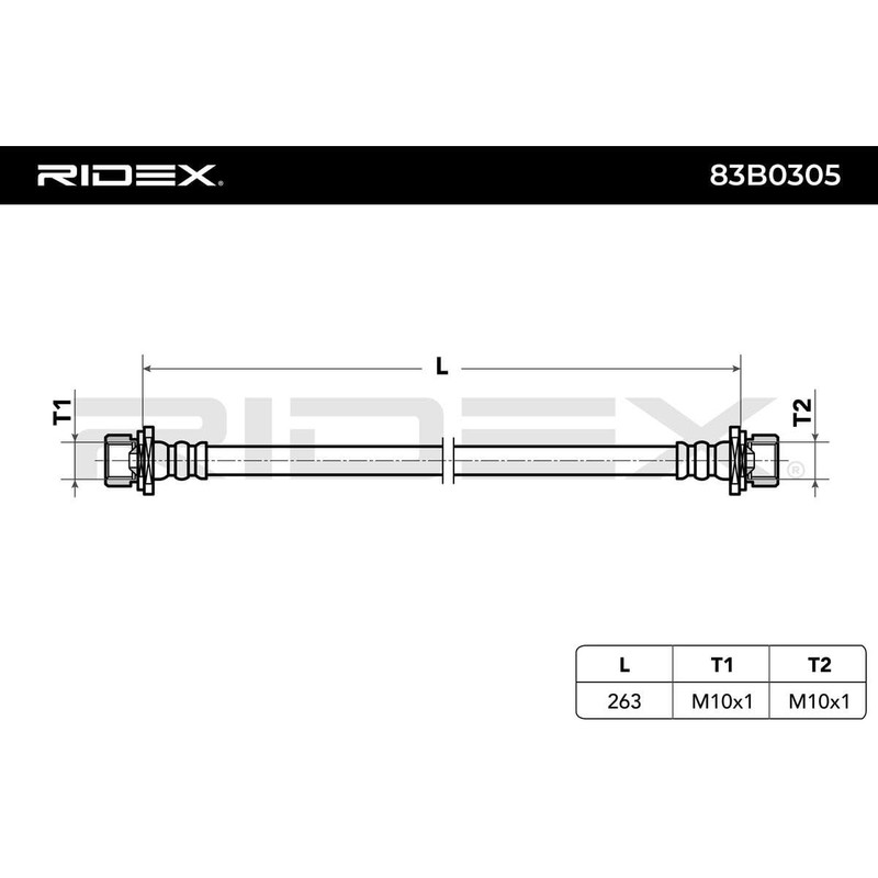 RIDEX Brake Hose 83B0946 Front Both Sides Brake Hoses Length: