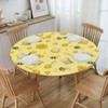 Famame Cute Bees and Honey Fitted Round Tablecloth Waterproof Table