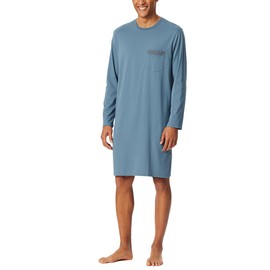 Schiesser Men's Long-Sleeved Crew Neck Comfort Nightwear Nightdress, Graphite_182901