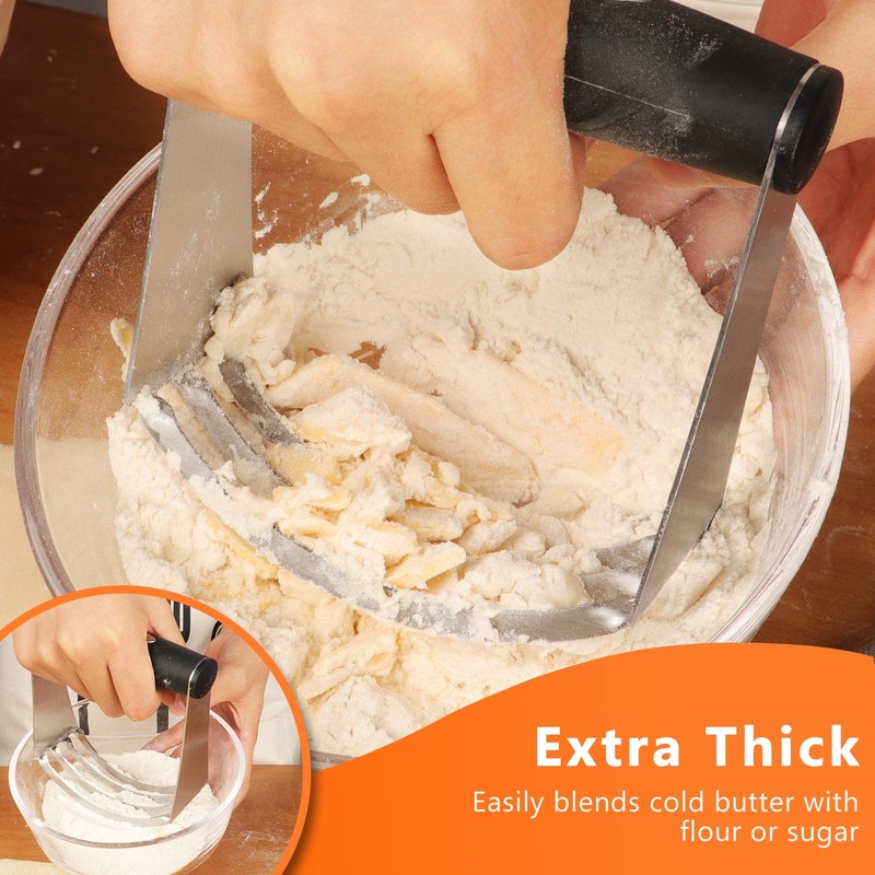HULISEN Stainless Steel Biscuit Cutter Set, Pastry Scraper and Dough