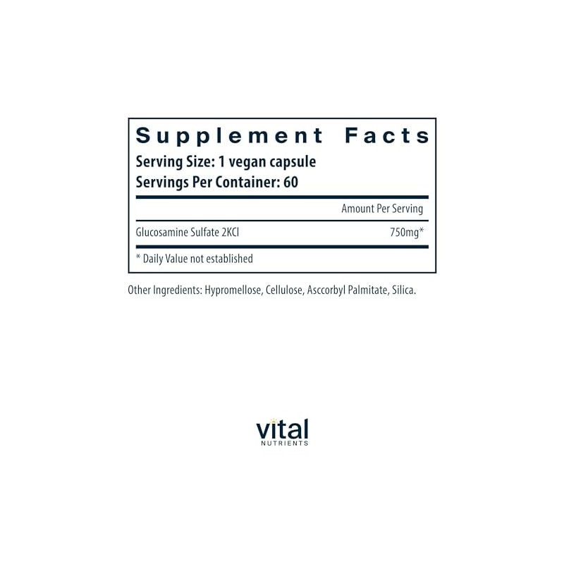 Vital Nutrients Glucosamina Sulfato V-cápsulas, 750 mg