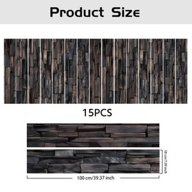 PLIGREAT 15 Strips Vintage Brick Stair Decals, Peel and Stick Stair Riser Stickers Shabby Brick Style Murals Decor for Steps 7.1"x39" Self-Adhesive Vinyl Stair Riser Decals for Home Hotel Decor