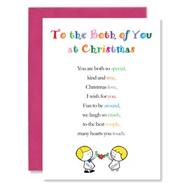 CLARABELLE CARDS - to The Both of You at Christmas - Festive Poem Verse Greetings Card for Friends/Couple/Mum/Dad/Step Dad/Step Mum/Twins/Sisters/Family/Brothers/Friends/Partners