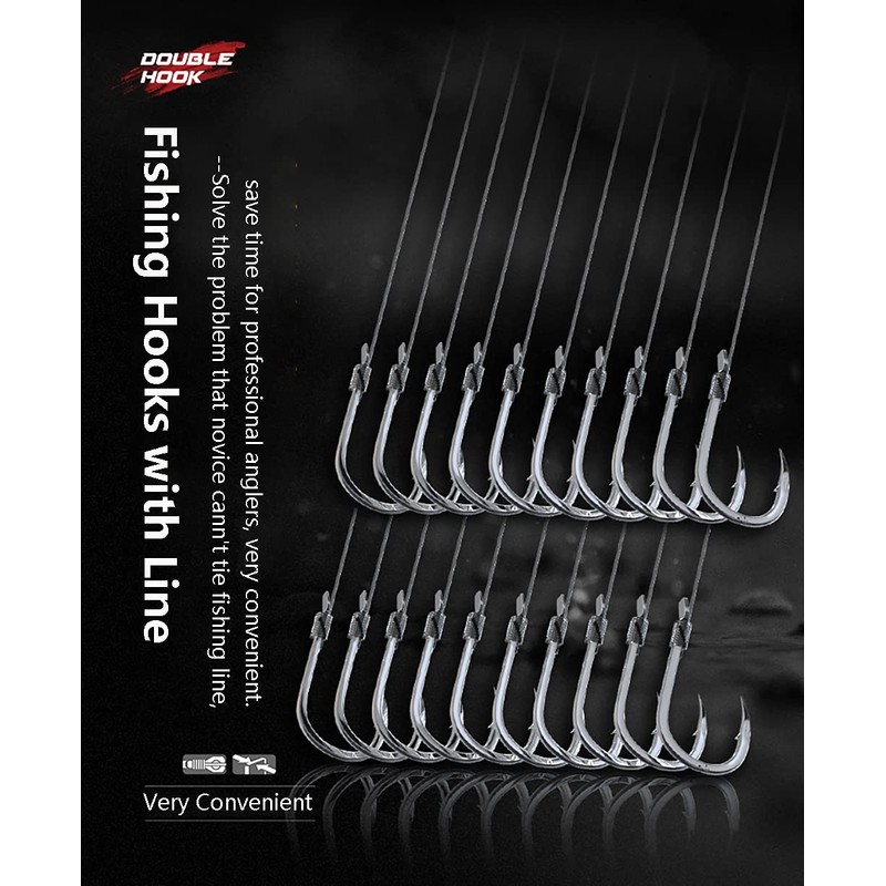 Dyxssm Small Fishing Hooks with Line, Tiny Fishing Hook on