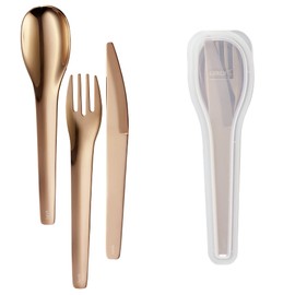 Lurch 240873 Cutlery To-Go 3-Piece Stainless Steel with Transport Case Bronze