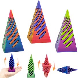 3 Packs Impossible Cone,Spiral Cone Fidget Toy Impossible Pyramid Passthrough Toy,3D Printed Spiral Cone Fidget Toy,Mini Vortex Thread Illusion Desktop Deco Souvenir Gift for Anxiety Relaxing