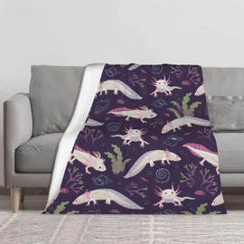 FFCrying Axolotls Fleece Lightweight Throw Blanket for Couch Bed Axolotls Decor for Kids Adult (50“x60”, Axolotls)