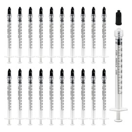 30 Pack 1ml Plastic Syringes without Needle, Luer Lock Syringes with Cap Individually Sealed Pack Measurement and Dispensing Tools for Science Labs Liquid Refilling Craft Pet (1ml)