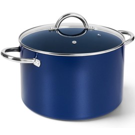 MICHELANGELO 8 Quart Stock Pot with Lid, Non Toxic Cooking Pot, Ceramic Soup Pots with Lid, Non Stick Pot with Stainless Steel Handle, Induction Compatible