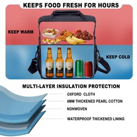 ExtraCharm Lunch Box for Men/Women Adults - Insulated Large Double Deck Leakproof Expandable Lunch Bag with Adjustable Shoulder Strap, Heavy Duty Cooler Bag for Work Camping Picnic (Camo)