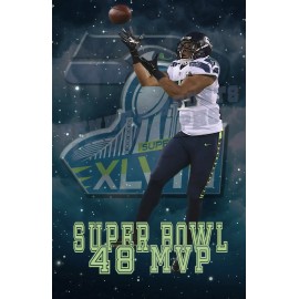 Benke's Sports Lithographs Seahawk  Lithograph print of Malcolm Smith Super Bowl 48  MVP
