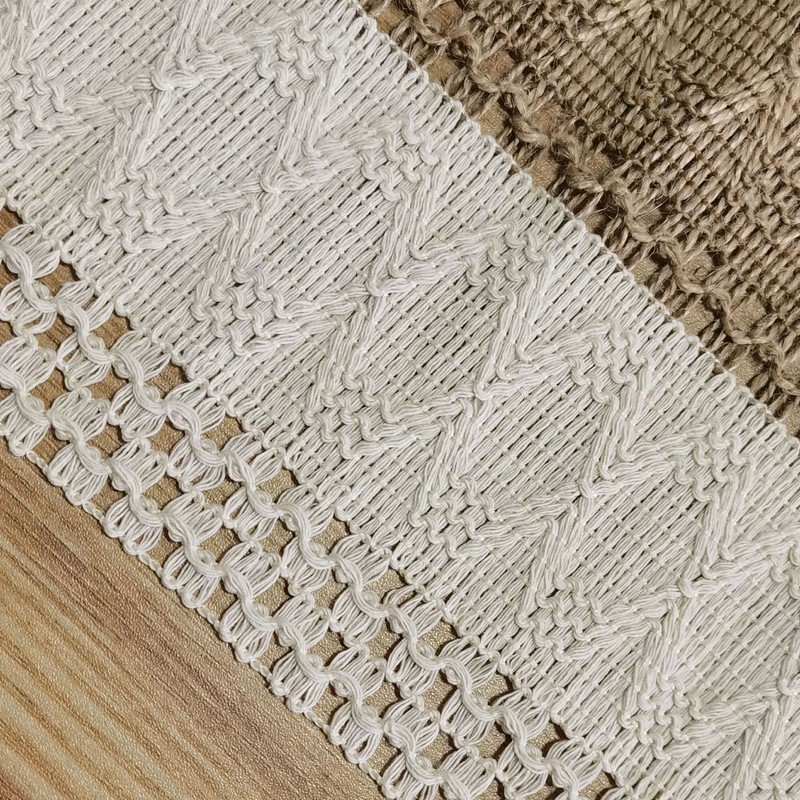 Macrame Table Runner 30 x 274 cm Beige Boho Jute
