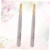 Ipetboom 2sets Elegant Eyebrow Tweezers Clamps Flat Oblique Mouth for