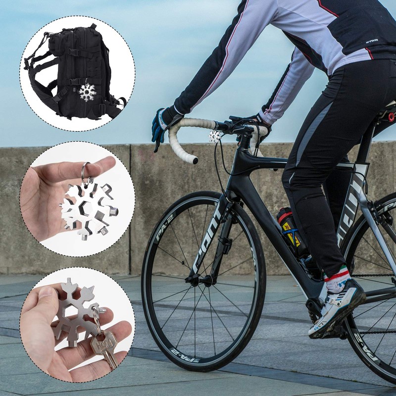 Snowflake multitool，Stainless Steel Snowflake tool multi，Portable Snowflake Tool Bottle Opener，Flat
