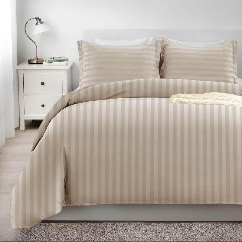Imperial Rooms Single Duvet Cover Set Reversible Stripes Satin Bedding