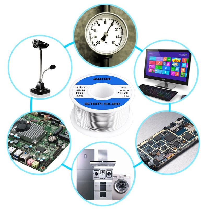 AUSTOR 60-40 Tin Lead Rosin Core Solder Wire for Electrical