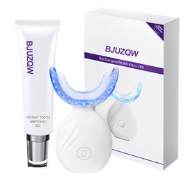 Kit de blanqueamiento dental, kit blanqueador dental luz led, Incluye 20 ml de gel blanqueador, Equipado con 16 luces de aceleración LED azules,Elimina eficazmente las manchas dentales.