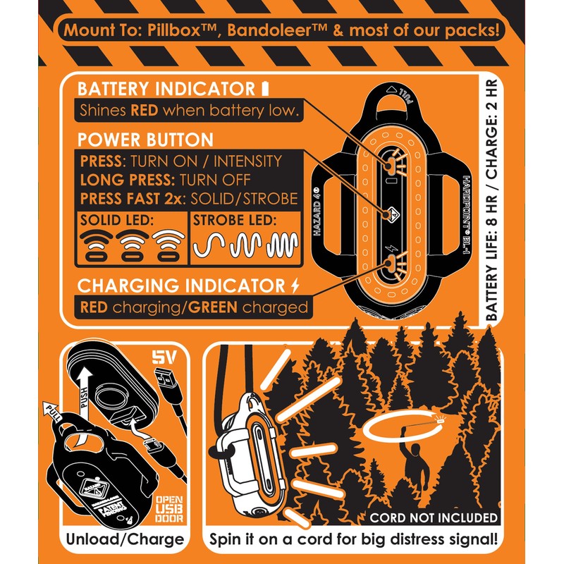 ハザード4 ビーコンライトキット-B:LEDコア ブーツカバー SG1 ネジ/プラグ2個 ナット/プラグ2個 充電ケーブル レッド One Size