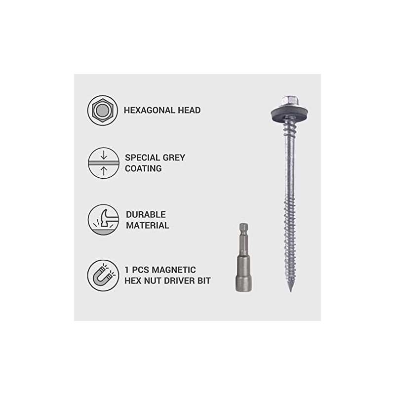 (Pack of 16) Hex Head Self Drilling 1/4" x 10"