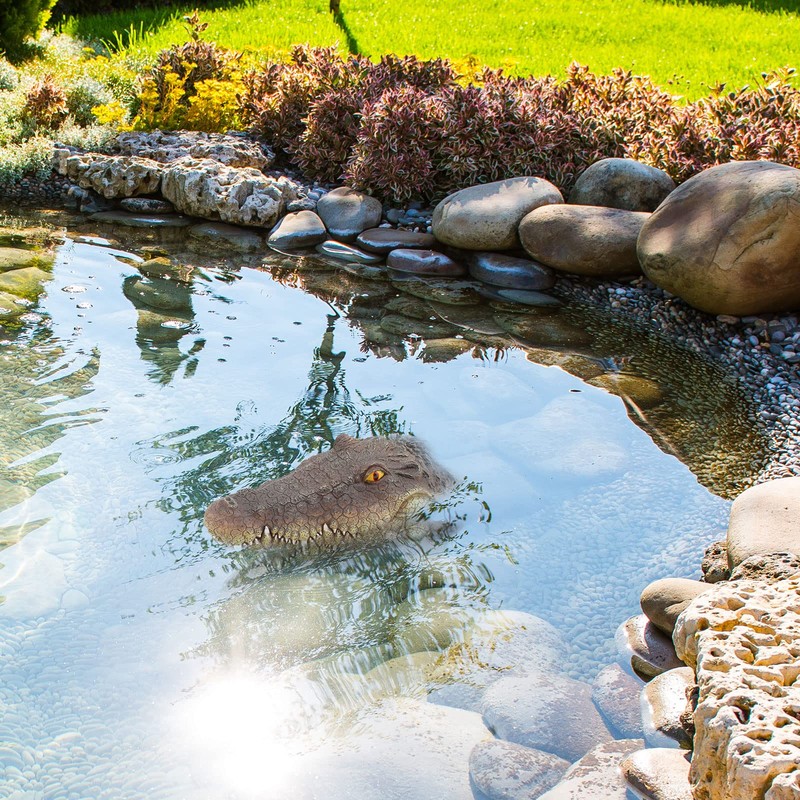 Rehomy Pond Floating Alligator Head Decoy Pool Accessories Detailed Artificial