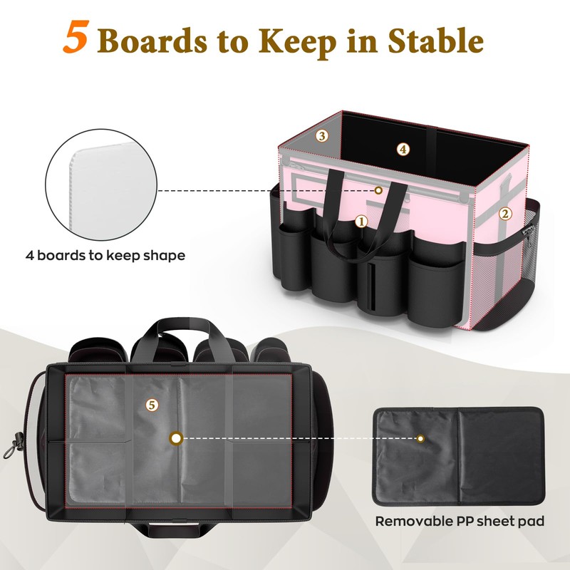 MUNNAR Cleaning Caddy with Wheels - Rolling Cleaning Caddy Bag